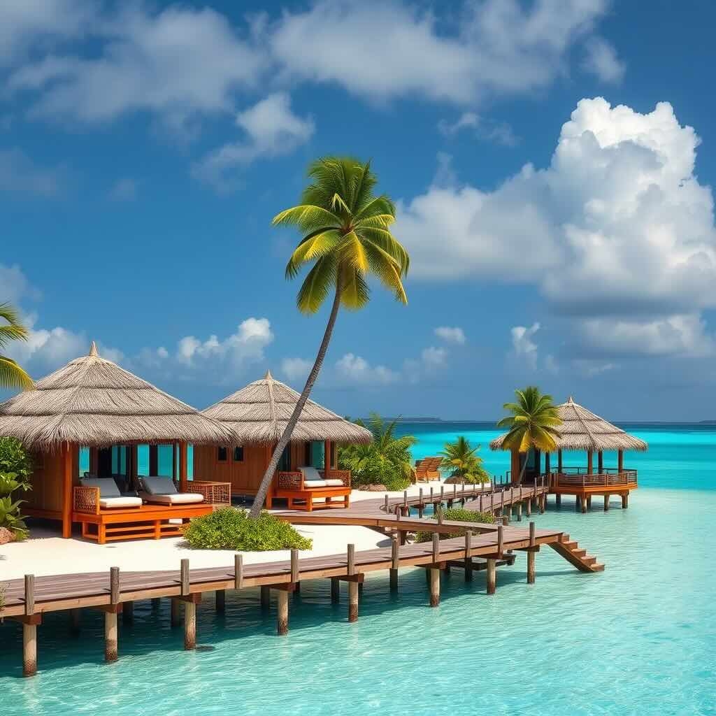 A private island resort with luxury beachfront cabins in Belize, offering access to scuba diving at Turneffe Atoll with abundant marine life.