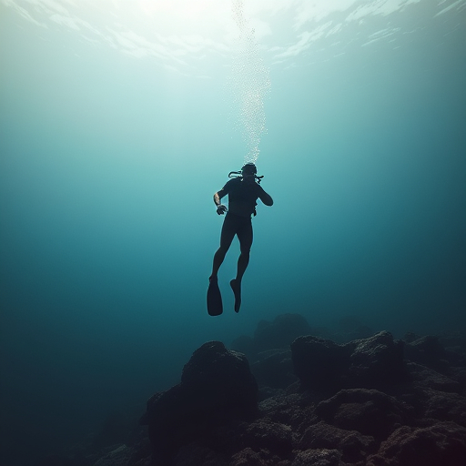 A person diving without a wetsuit and celebrates their 100th dive with a unique naked diving experience