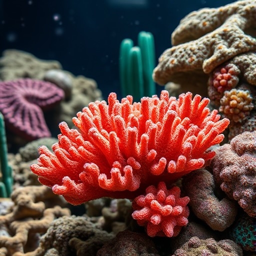 A lively coral reef filled with diverse, healthy and undamaged corals, creating a beautiful underwater landscape.